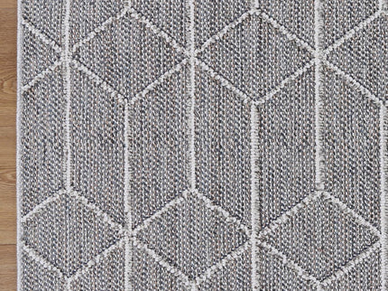 Vanuatu Sikua Grey Geometric Flatweave Rug