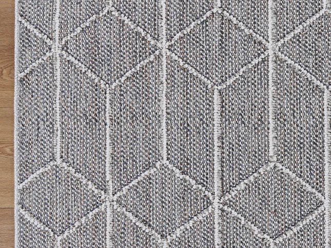 Vanuatu Sikua Grey Geometric Flatweave Rug