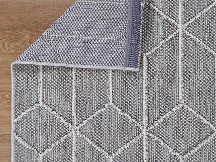 Vanuatu Sikua Grey Geometric Flatweave Rug