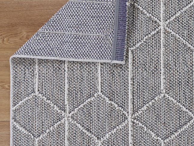 Vanuatu Sikua Grey Geometric Flatweave Rug