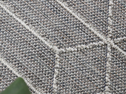 Vanuatu Sikua Grey Geometric Flatweave Rug