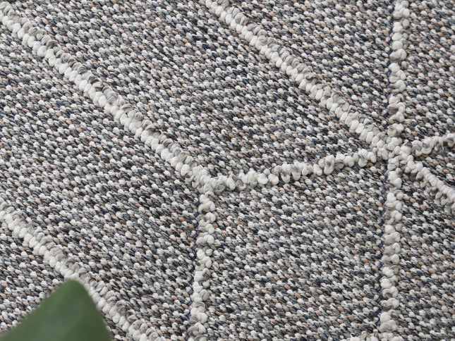 Vanuatu Sikua Grey Geometric Flatweave Rug