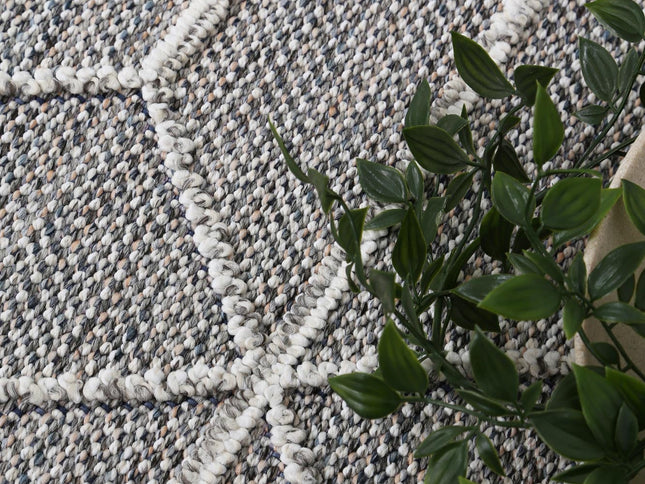 Vanuatu Sikua Grey Geometric Flatweave Rug