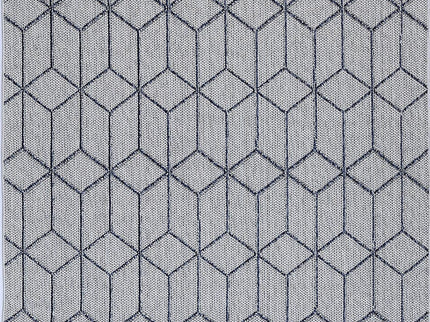 Vanuatu Greenslade Charcoal Geometric Flatweave Rug