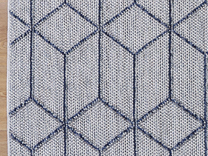 Vanuatu Greenslade Charcoal Geometric Flatweave Rug