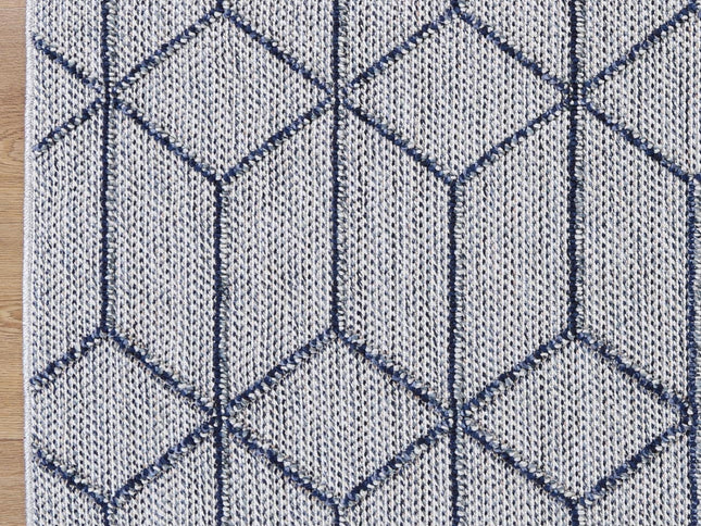 Vanuatu Greenslade Charcoal Geometric Flatweave Rug