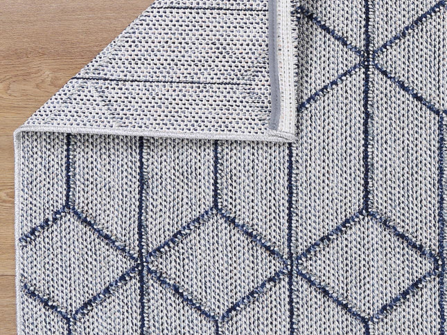 Vanuatu Greenslade Charcoal Geometric Flatweave Rug