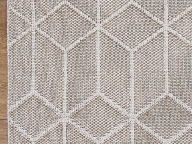 Vanuatu Maemae Beige Geometric Flatweave Rug