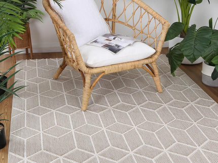 Vanuatu Maemae Beige Geometric Flatweave Rug
