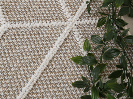 Vanuatu Maemae Beige Geometric Flatweave Rug
