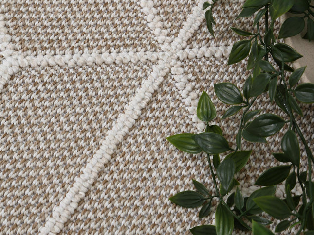 Vanuatu Maemae Beige Geometric Flatweave Rug