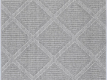 Vanuatu Vouza Grey Geometric Flatweave Rug
