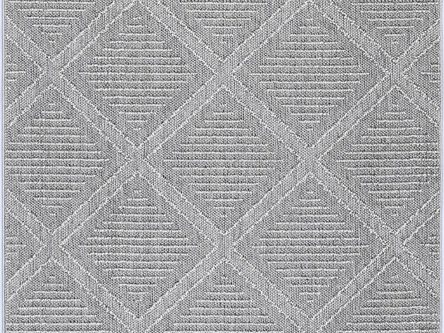 Vanuatu Vouza Grey Geometric Flatweave Rug
