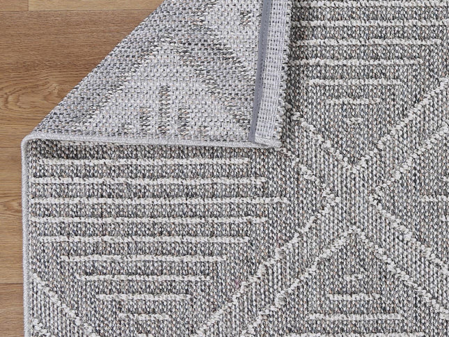 Vanuatu Vouza Grey Geometric Flatweave Rug