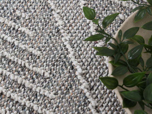 Vanuatu Vouza Grey Geometric Flatweave Rug