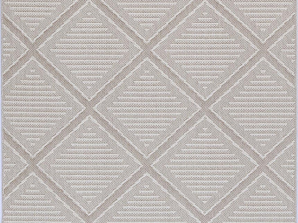 Vanuatu Kenilorea Beige Geometric Flatweave Rug