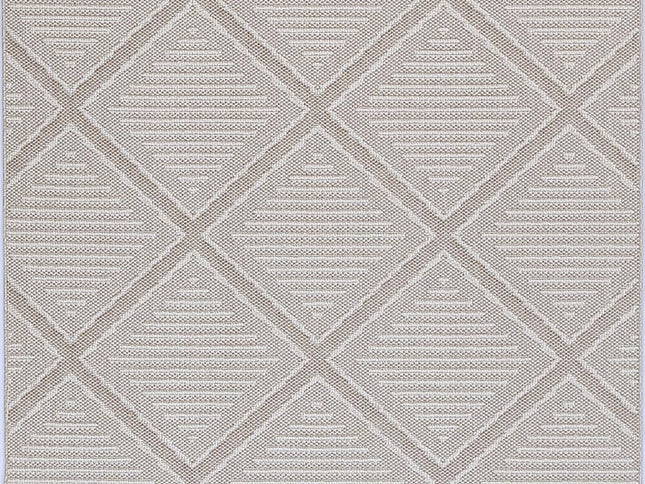 Vanuatu Kenilorea Beige Geometric Flatweave Rug