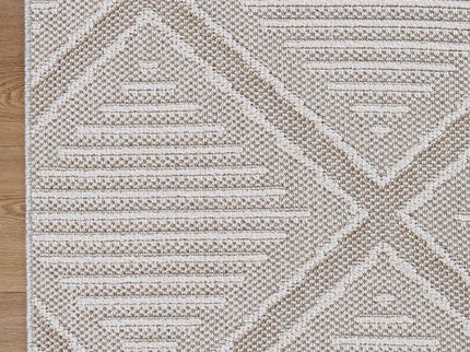 Vanuatu Kenilorea Beige Geometric Flatweave Rug