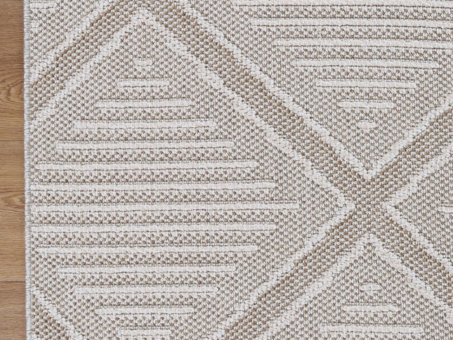 Vanuatu Kenilorea Beige Geometric Flatweave Rug