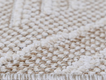 Vanuatu Kenilorea Beige Geometric Flatweave Rug