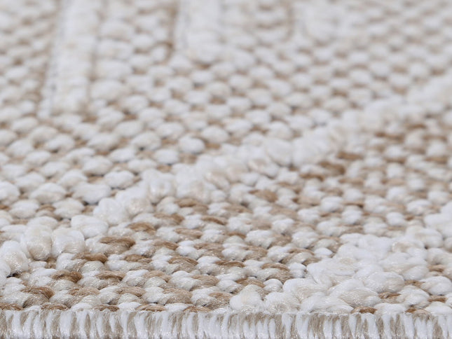 Vanuatu Kenilorea Beige Geometric Flatweave Rug