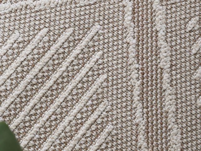 Vanuatu Kenilorea Beige Geometric Flatweave Rug