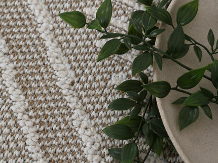 Vanuatu Kenilorea Beige Geometric Flatweave Rug