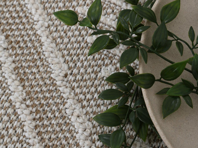 Vanuatu Kenilorea Beige Geometric Flatweave Rug