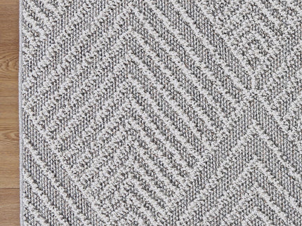 Vanuatu Kini Grey Geometric Flatweave Rug