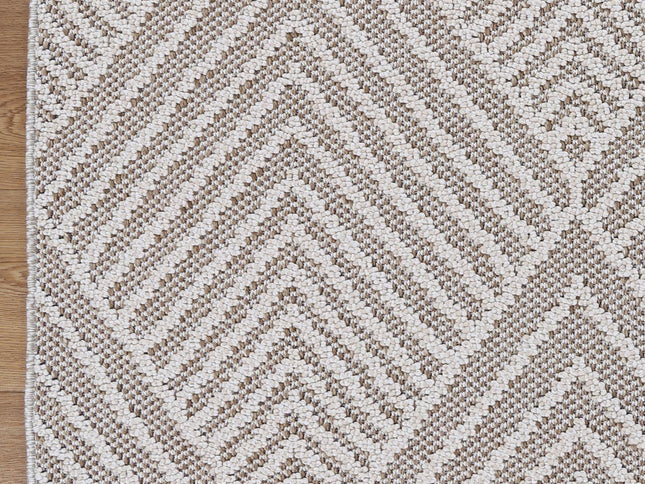 Vanuatu Onika Beige Geometric Flatweave Rug