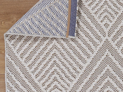 Vanuatu Onika Beige Geometric Flatweave Rug