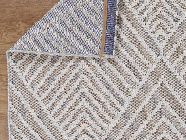 Vanuatu Onika Beige Geometric Flatweave Rug