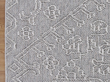 Vanuatu Nori Grey Tribal Flatweave Rug