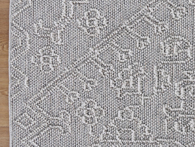 Vanuatu Nori Grey Tribal Flatweave Rug