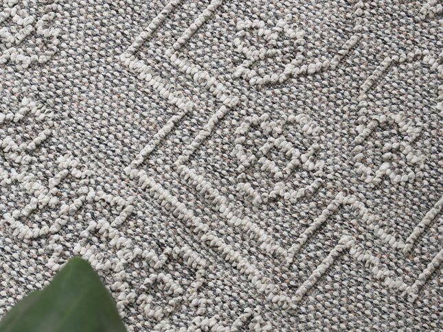 Vanuatu Nori Grey Tribal Flatweave Rug