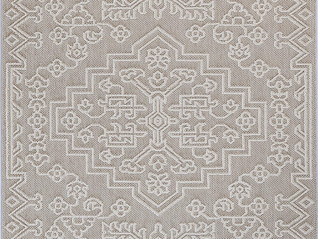 Vanuatu Waita Beige Tribal Flatweave Rug