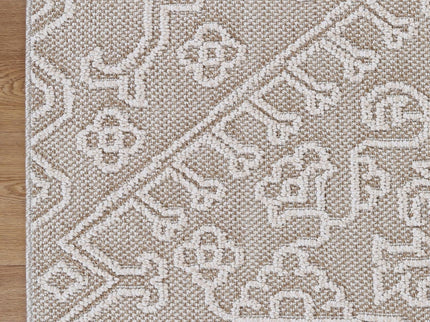 Vanuatu Waita Beige Tribal Flatweave Rug
