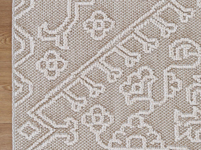 Vanuatu Waita Beige Tribal Flatweave Rug