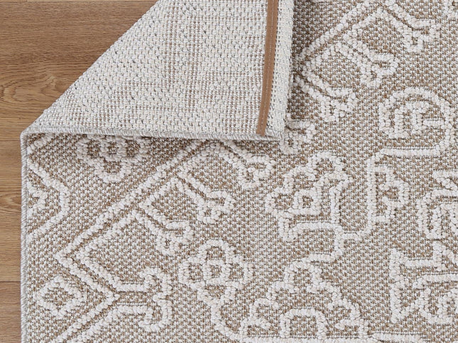 Vanuatu Waita Beige Tribal Flatweave Rug