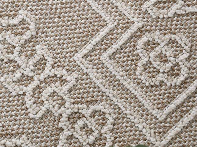 Vanuatu Waita Beige Tribal Flatweave Rug