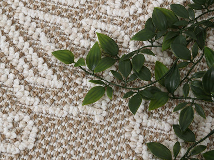 Vanuatu Waita Beige Tribal Flatweave Rug