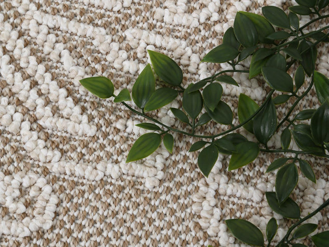 Vanuatu Waita Beige Tribal Flatweave Rug