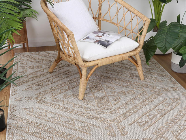 Vanuatu Kilifa Beige Tribal Flatweave Rug
