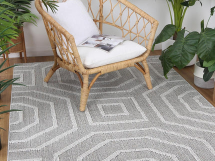 Vanuatu Suri Ash Geometric Flatweave Rug