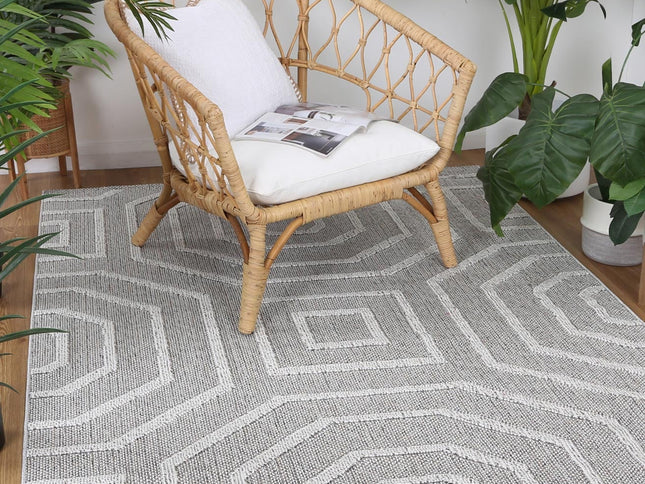 Vanuatu Suri Ash Geometric Flatweave Rug
