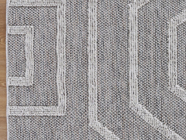 Vanuatu Devesi Grey Geometric Flatweave Rug