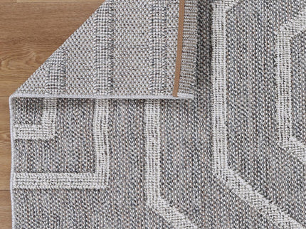 Vanuatu Devesi Grey Geometric Flatweave Rug