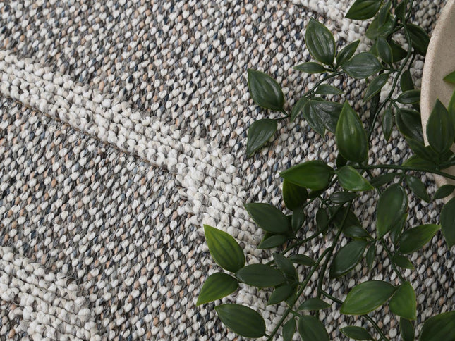 Vanuatu Devesi Grey Geometric Flatweave Rug
