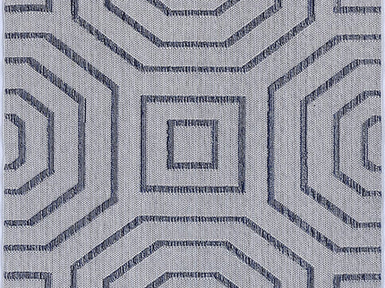 Vanuatu Hale Charcoal Geometric Flatweave Rug