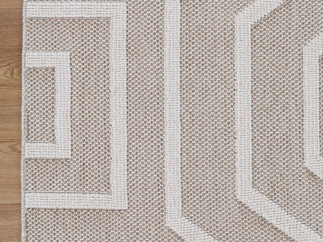 Vanuatu Lui Beige Geometric Flatweave Rug